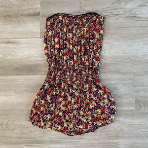Delias Floral Print Strapless Romper Size L junior